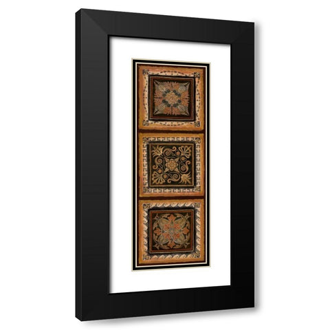 Folk Art Panel II Black Modern Wood Framed Art Print with Double Matting by Tava Studios