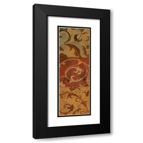 Patina Panel II Black Modern Wood Framed Art Print with Double Matting by Tava Studios
