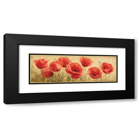 Poppies Grace I Black Modern Wood Framed Art Print with Double Matting by Levashov, Igor