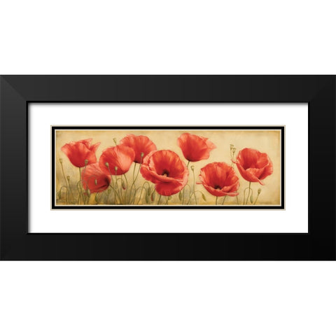 Poppies Grace I Black Modern Wood Framed Art Print with Double Matting by Levashov, Igor