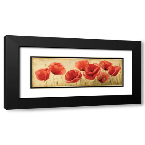 Poppies Grace II Black Modern Wood Framed Art Print with Double Matting by Levashov, Igor