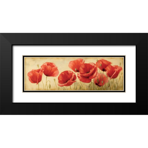 Poppies Grace II Black Modern Wood Framed Art Print with Double Matting by Levashov, Igor