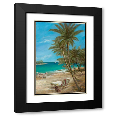 Relaxing Interlude Black Modern Wood Framed Art Print with Double Matting by Manning, Ruane