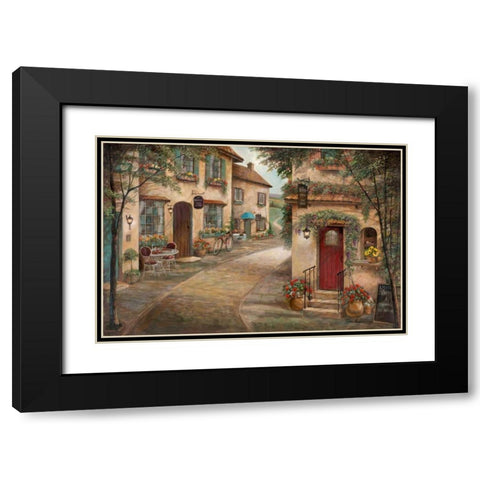 Quaint Cafe Black Modern Wood Framed Art Print with Double Matting by Manning, Ruane