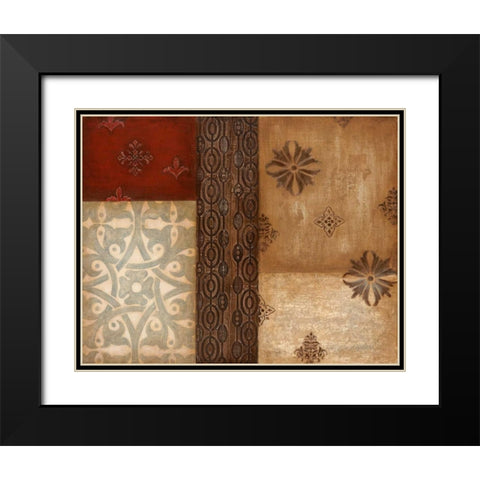 Twilight Abstract I Black Modern Wood Framed Art Print with Double Matting by Tava Studios