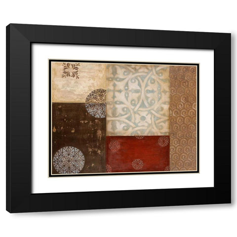Twilight Abstract II Black Modern Wood Framed Art Print with Double Matting by Tava Studios