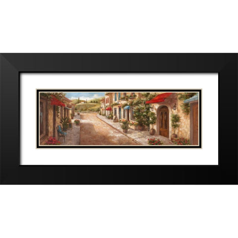 Italian Village II Black Modern Wood Framed Art Print with Double Matting by Nan