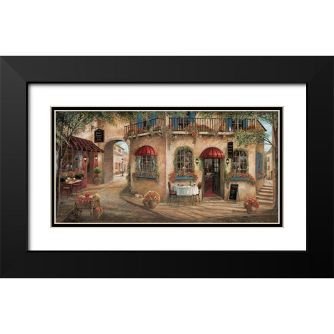 Ginos Pizzeria Black Modern Wood Framed Art Print with Double Matting by Manning, Ruane