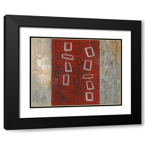 Dangling Geometric II Black Modern Wood Framed Art Print with Double Matting by Nan