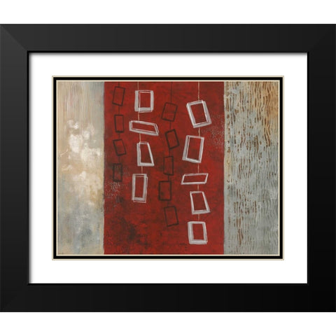 Dangling Geometric II Black Modern Wood Framed Art Print with Double Matting by Nan