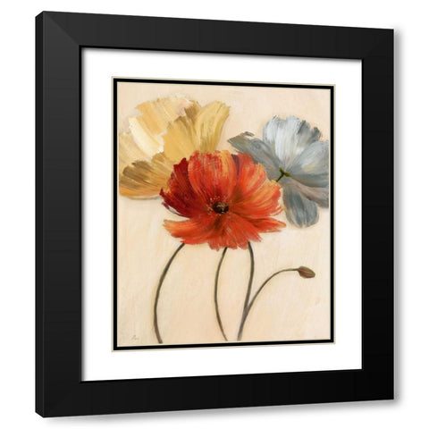 Poppy Palette I Black Modern Wood Framed Art Print with Double Matting by Nan