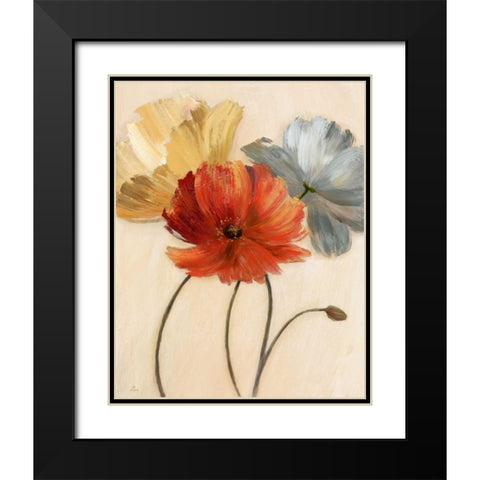 Poppy Palette I Black Modern Wood Framed Art Print with Double Matting by Nan