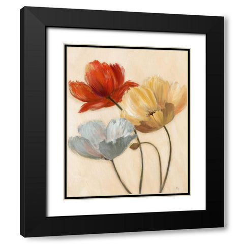 Poppy Palette II Black Modern Wood Framed Art Print with Double Matting by Nan