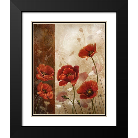 Wild Poppies I Black Modern Wood Framed Art Print with Double Matting by Knutsen, Conrad