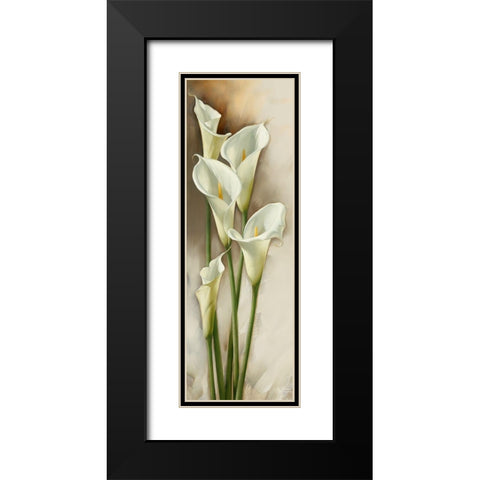 Callas Gracieux I Black Modern Wood Framed Art Print with Double Matting by Levashov, Igor