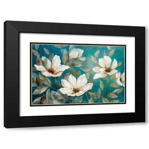 Shade of Blue Black Modern Wood Framed Art Print with Double Matting by Robinson, Carol