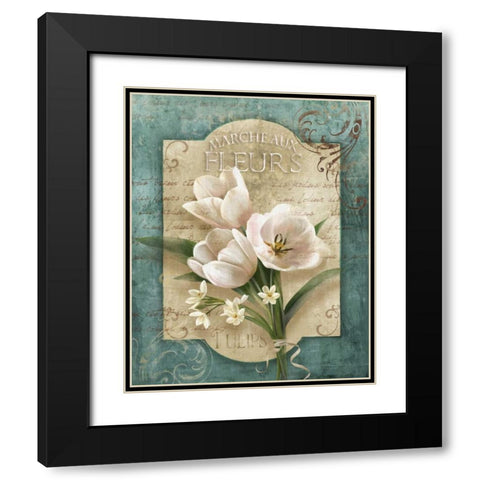 Marche aux Fleurs Black Modern Wood Framed Art Print with Double Matting by Knutsen, Conrad