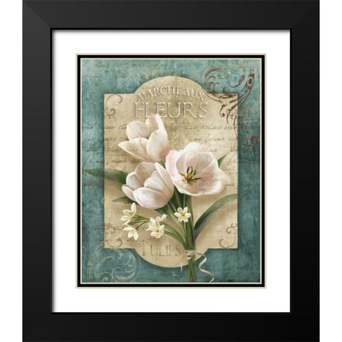 Marche aux Fleurs Black Modern Wood Framed Art Print with Double Matting by Knutsen, Conrad