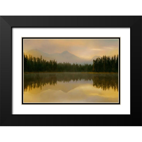 Twilight Reflection Black Modern Wood Framed Art Print with Double Matting by Delimont, Danita