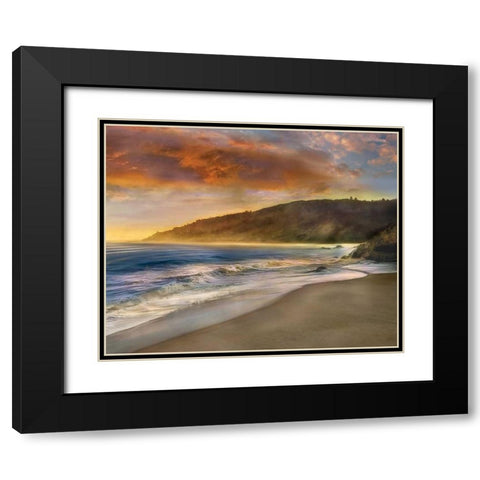 Malibu Sun Black Modern Wood Framed Art Print with Double Matting by Calascibetta, Mike
