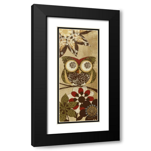 Owls Wisdom I Black Modern Wood Framed Art Print with Double Matting by Craven, Katrina