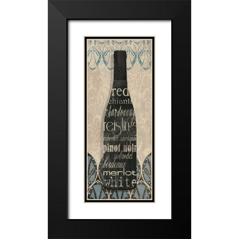 Wine Collection II Black Modern Wood Framed Art Print with Double Matting by Robinson, Carol