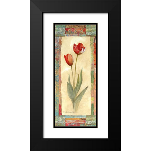 Tulip Montage Black Modern Wood Framed Art Print with Double Matting by Olson, Charlene