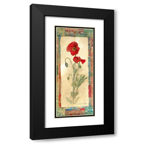 Poppy Montage Black Modern Wood Framed Art Print with Double Matting by Olson, Charlene