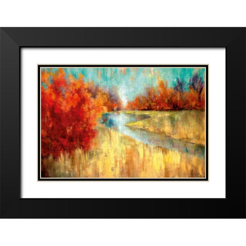 Autumn River Black Modern Wood Framed Art Print with Double Matting by Robinson, Carol