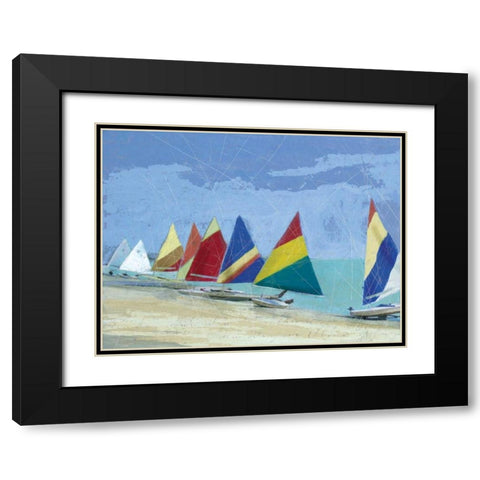 Sailboats Black Modern Wood Framed Art Print with Double Matting by Robinson, Carol
