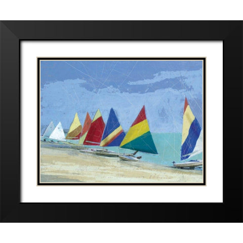 Sailboats Black Modern Wood Framed Art Print with Double Matting by Robinson, Carol
