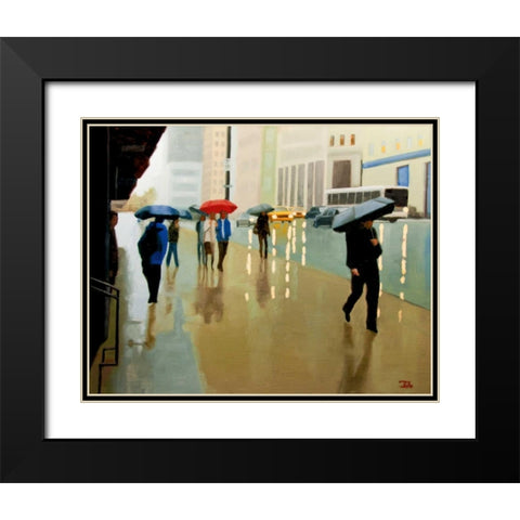 New York State Of Black Modern Wood Framed Art Print with Double Matting by Hamilton, Tate