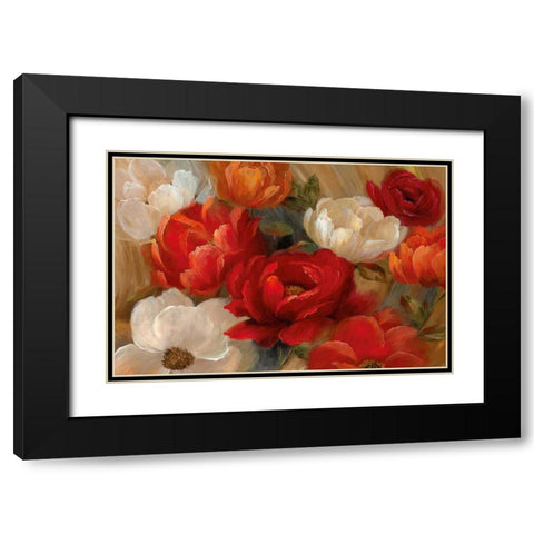 Jardin De Corail Black Modern Wood Framed Art Print with Double Matting by Nan