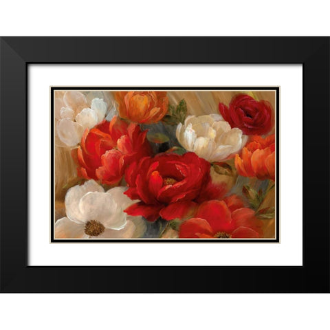 Jardin De Corail Black Modern Wood Framed Art Print with Double Matting by Nan