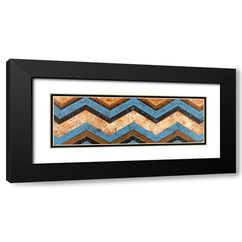 Chevron Black Modern Wood Framed Art Print with Double Matting by Craven, Katrina