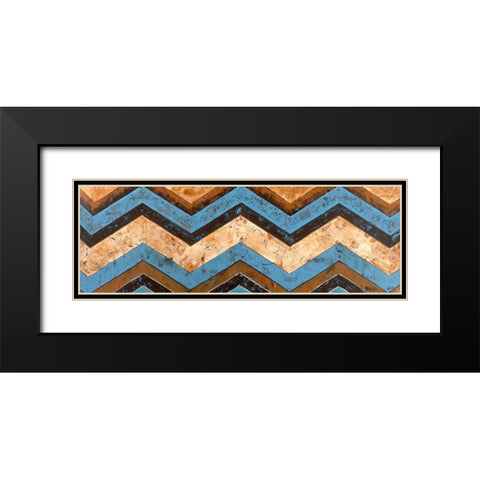 Chevron Black Modern Wood Framed Art Print with Double Matting by Craven, Katrina