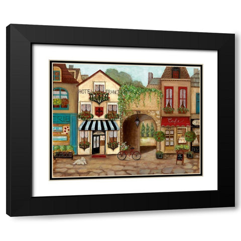 French Hotel Black Modern Wood Framed Art Print with Double Matting by Tava Studios