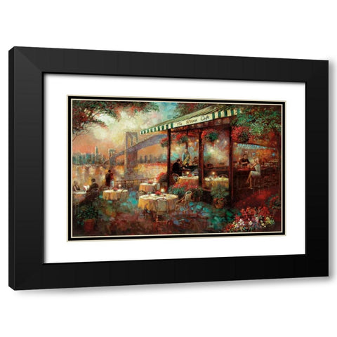 The River Cafe Black Modern Wood Framed Art Print with Double Matting by Manning, Ruane