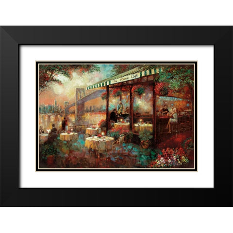 The River Cafe Black Modern Wood Framed Art Print with Double Matting by Manning, Ruane