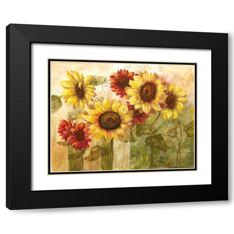 Sunflowers Delight Black Modern Wood Framed Art Print with Double Matting by Nan