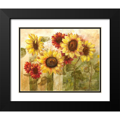 Sunflowers Delight Black Modern Wood Framed Art Print with Double Matting by Nan