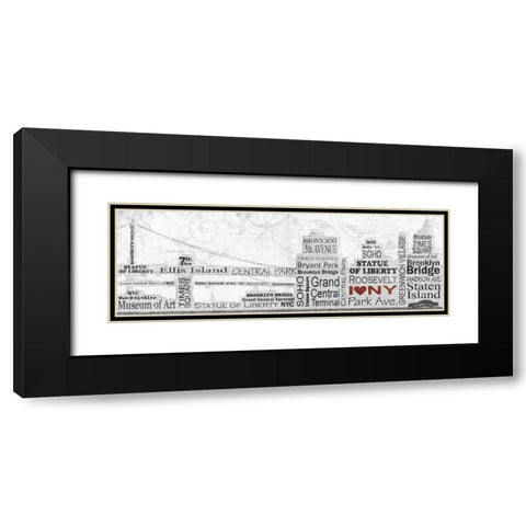 New York City Black Modern Wood Framed Art Print with Double Matting by Craven, Katrina