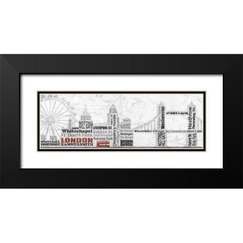London Black Modern Wood Framed Art Print with Double Matting by Craven, Katrina