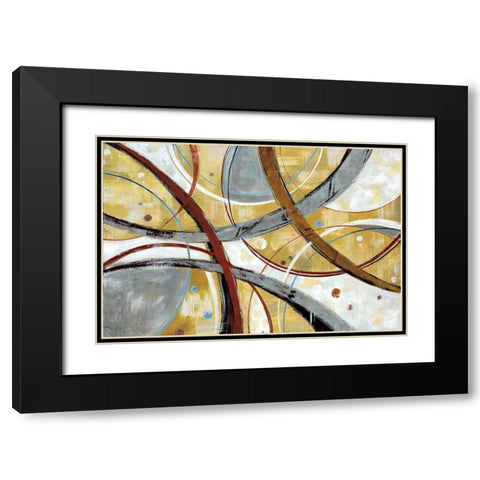 Swishes Black Modern Wood Framed Art Print with Double Matting by Nan