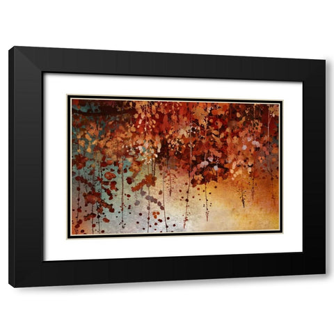 Cascading Leaves Black Modern Wood Framed Art Print with Double Matting by Knutsen, Conrad
