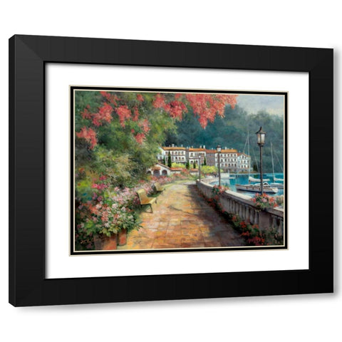 Morning Stroll Black Modern Wood Framed Art Print with Double Matting by Chiu, T.C.