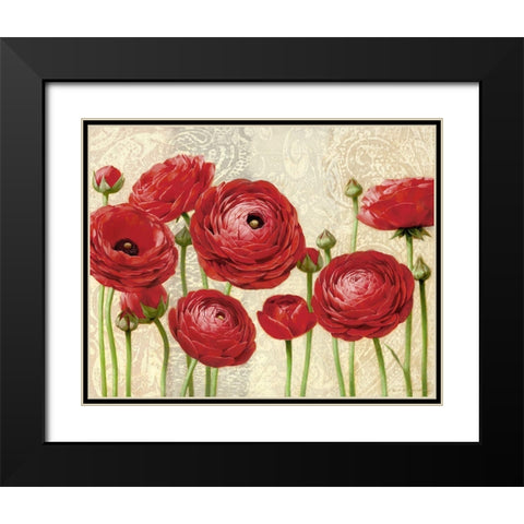 Red Serenity and Lace I Black Modern Wood Framed Art Print with Double Matting by Levashov, Igor