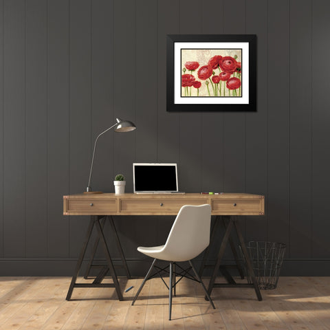 Red Serenity and Lace II Black Modern Wood Framed Art Print with Double Matting by Levashov, Igor