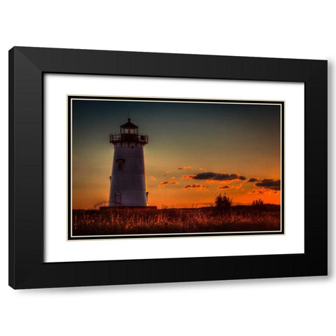 Edgartown Lighthouse Black Modern Wood Framed Art Print with Double Matting by Garbeck, George
