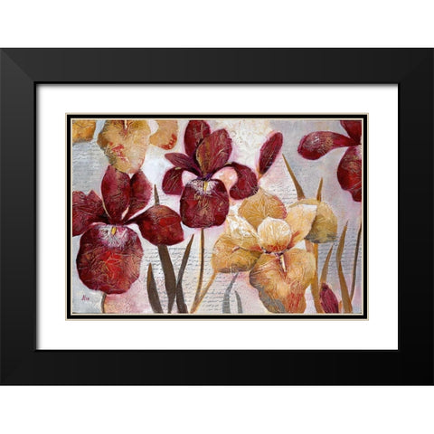 Iris Inspirations Black Modern Wood Framed Art Print with Double Matting by Nan